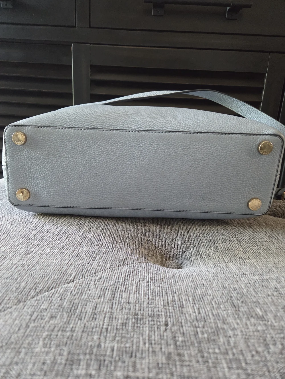 MICHAEL KORS Camille Blue Pebbled Leather Satchel Crossbody Bag